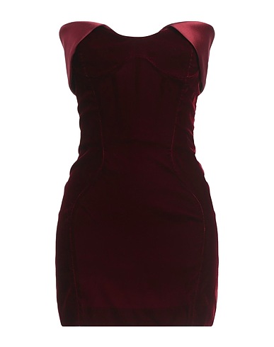 MUGLER Elegant dress Burgundy 66% Rayon, 32% Cupro, 2% Elastane, Silk, Synthetic fibers