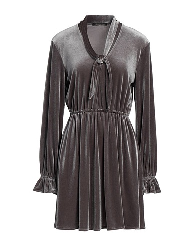 GAUDÌ Short dress JEANS Grey 95% Polyester, 5% Elastane