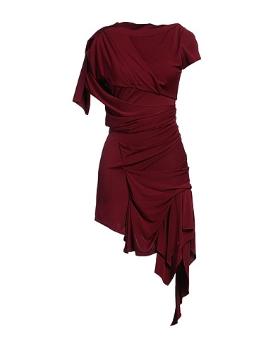 MUGLER Short dress Burgundy 83% Viscose, 17% Polyamide
