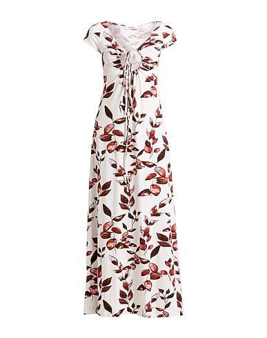 CIRCUS HOTEL Long dress BIANCO 95% Cotton, 5% Elastane