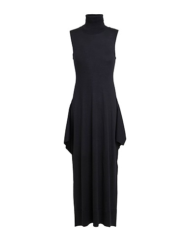 TOTEME Long dress Black 75% Wool, 25% Silk