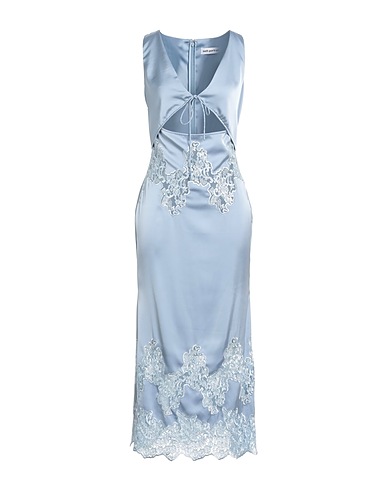SELF-PORTRAIT Midi dress Light blue 100% Polyester