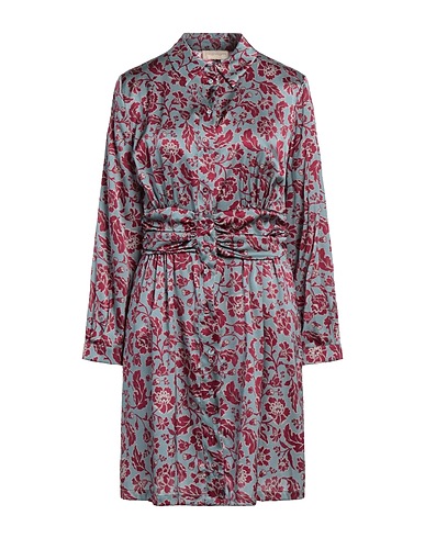 MOMONÍ Shirt dress Slate blue 93% Silk, 7% Elastane