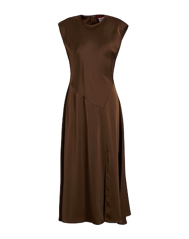 MAX&Co. Midi dress LEGUME Dark brown 100% Polyester