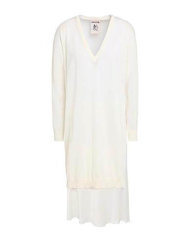 SEMICOUTURE Knit dress Ivory 100% Virgin Wool, Acetate, Viscose