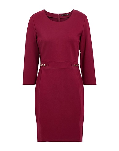 GAUDÌ Sheath dress JEANS Burgundy 57% Viscose, 40% Polyamide, 3% Elastane