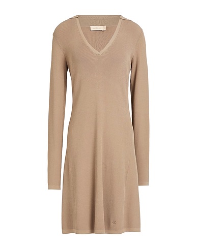 CALVIN KLEIN JEANS Short dress Taupe 85% Viscose, 15% Polyamide