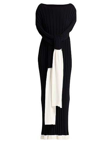 ISSEY MIYAKE Long dress Black 50% Cotton, 50% Acrylic
