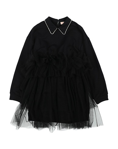 ELISABETTA FRANCHI Dress LA MIA BAMBINA Black 100% Cotton, Polyamide, Elastane