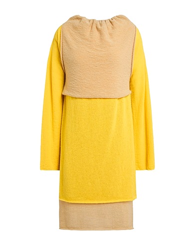 ISSEY MIYAKE Short dress Yellow 52% Alpaca wool, 36% Nylon, 12% Wool