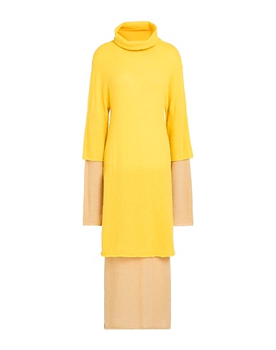 ISSEY MIYAKE Knit dress Yellow 52% Alpaca wool, 36% Nylon, 12% Wool