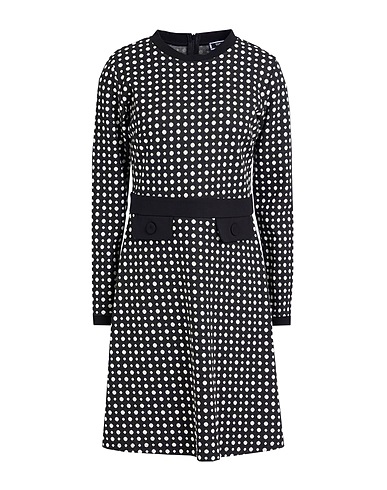THE ABITO Milano Short dress Black 53% Polyester, 45% Cotton, 2% Elastane