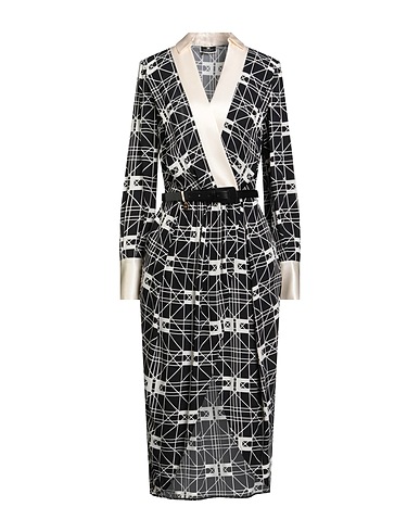 ELISABETTA FRANCHI Tubino Nero 100% Viscosa, Seta, Elastan