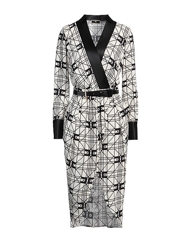 ELISABETTA FRANCHI Midi dress White 100% Viscose, Silk, Elastane