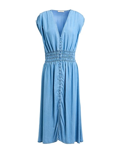 SESSUN Midi-Kleid Blau 100% Lyocell