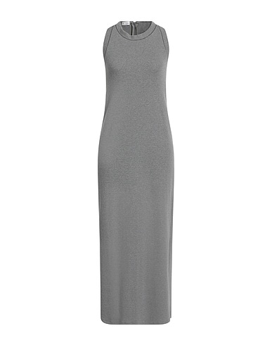BRUNELLO CUCINELLI Long dress Grey 82% Cotton, 14% Cashmere, 4% Elastane, Ecobrass