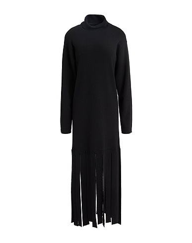 SEMICOUTURE Midi dress Black 35% Polyamide, 30% Wool, 30% Viscose, 5% Cashmere