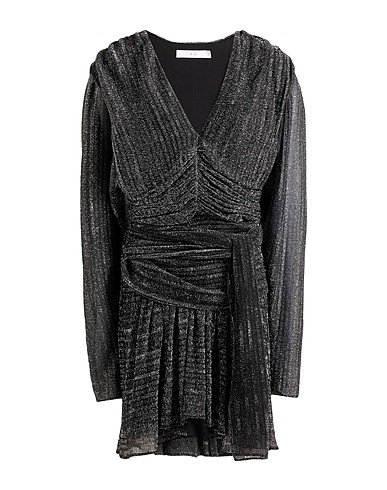 IRO Short dress Black 56% Polyester, 44% Metallic fiber