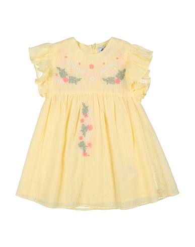 TARTINE ET CHOCOLAT Baby dress Yellow 73% Cotton, 27% Viscose