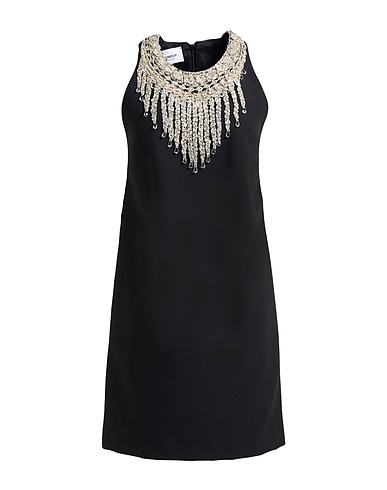 DONDUP Kurzes Kleid Schwarz 71% Polyester, 22% Viskose, 7% Elastan