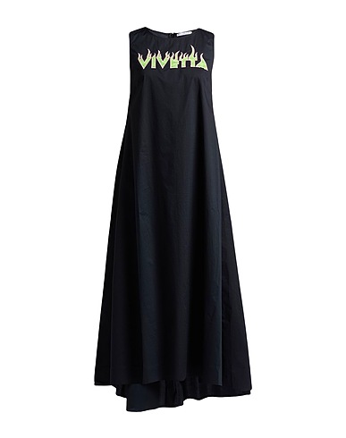 VIVETTA Long dress Black 97% Cotton, 3% Elastane