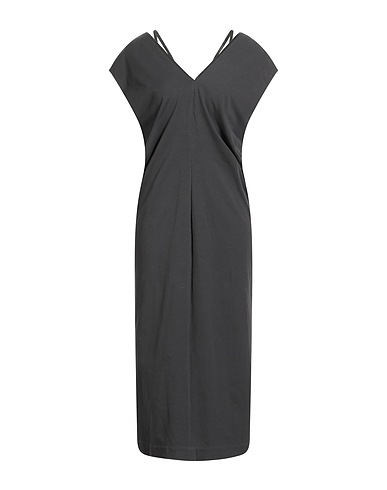 BRUNELLO CUCINELLI Langes Kleid Braungrau 93% Baumwolle, 7% Elastan