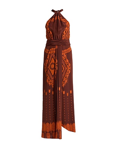 JOHANNA ORTIZ Long dress Brown 100% Silk