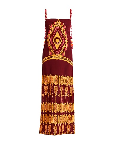 JOHANNA ORTIZ Long dress Burgundy 100% Silk
