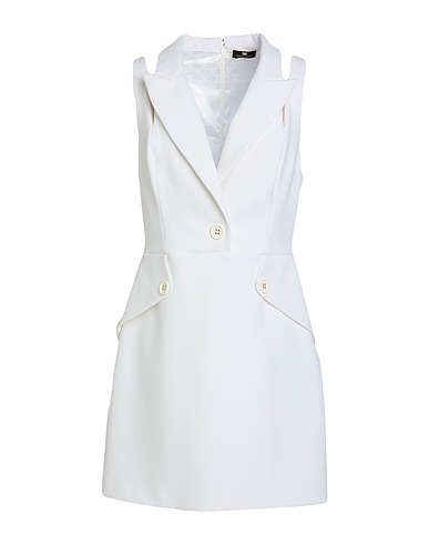 ELISABETTA FRANCHI Blazerkleid Weiß 96% Polyester, 4% Elastan, Polyamid