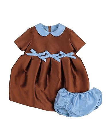 MIMISOL Vestito Baby  Marrone 79% Poliestere, 21% Seta, Viscosa