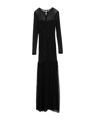 GAUDÌ Robe longue Noir 92% Polyester, 8% Élasthanne, Verre