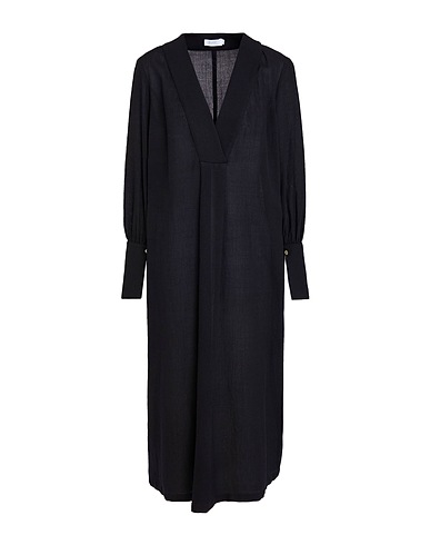 BARBA Napoli Midi dress Black 62% Cotton, 38% Virgin Wool