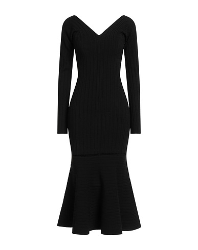 VICTORIA BECKHAM Midi dress Black 69% Viscose, 29% Polyamide, 2% Elastane