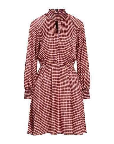 NENETTE Short dress Chocolate brown 100% Polyester