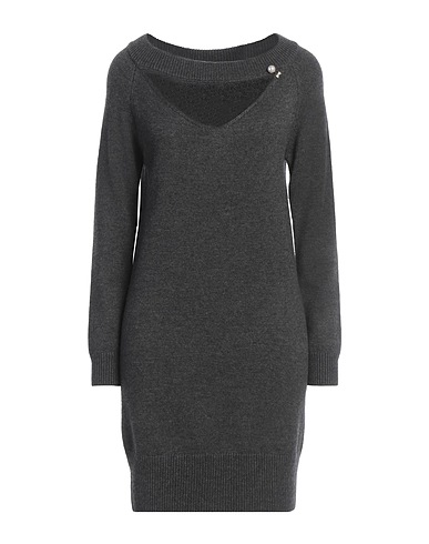LIU •JO Short dress Charcoal 55% Wool, 40% Polyamide, 5% Cashmere