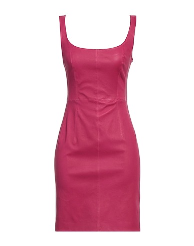 DESA 1972 Sheath dress Magenta 100% Leather