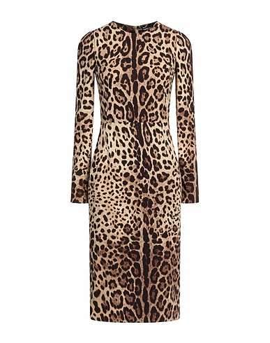 DOLCE&GABBANA Elegant dress Beige 95% Silk, 5% Elastane