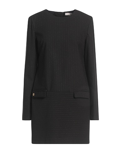 MANILA GRACE Short dress Black 62% Polyester, 33% Viscose, 3% Elastane, 1% Polyamide, 1% Metallic fiber