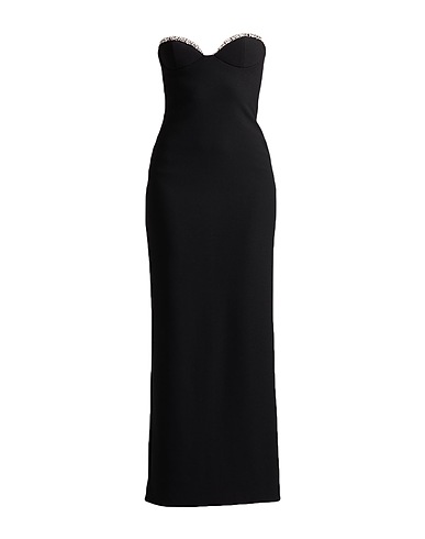 RETROFÊTE Long dress Black 95% Polyester, 5% Elastane
