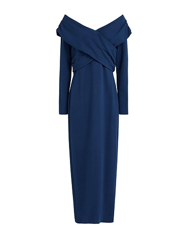 EMPORIO ARMANI Long dress Midnight blue 77% Viscose, 17% Polyamide, 6% Elastane