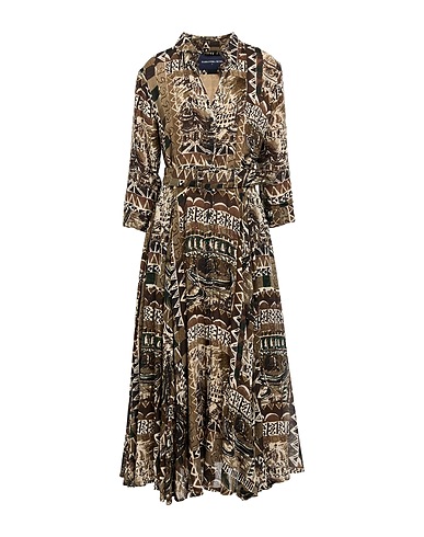 SAMANTHA SUNG Vestito chemisier Verde militare 100% Cotone