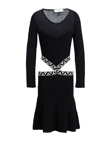 AKEP Short dress Black 89% Viscose, 8% Polyamide, 3% Elastic fibres