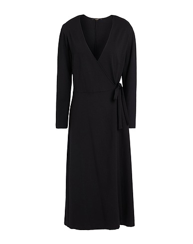 SEVENTY VENEZIA Midi dress Black 71% Viscose, 24% Polyamide, 5% Elastane
