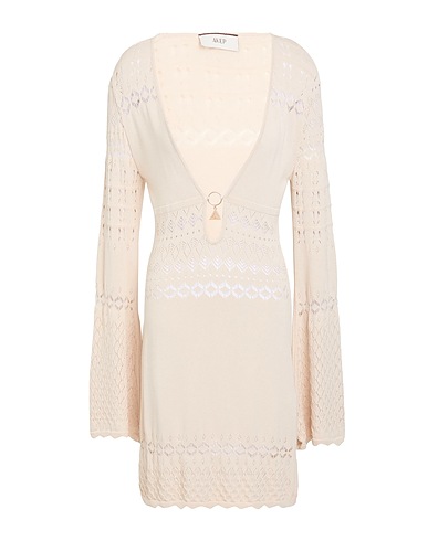 AKEP Short dress Beige 88% Viscose, 12% Polyester