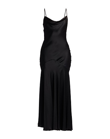 TWINSET Long dress Black 65% Acetate, 35% Silk