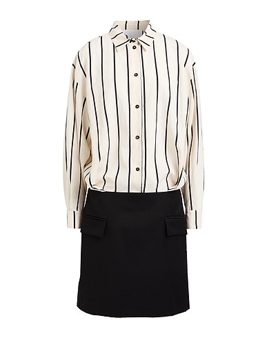 8PM Midi dress Ivory 86% Viscose, 14% Polyamide, Polyester, Elastane