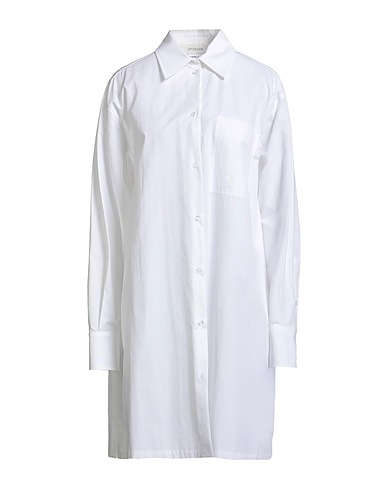 SPORTMAX Shirt dress White 78% Cotton, 20% Viscose, 2% Elastane