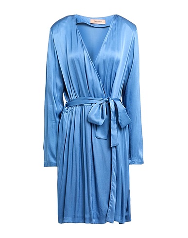 TWINSET Midi dress Light blue 100% Viscose