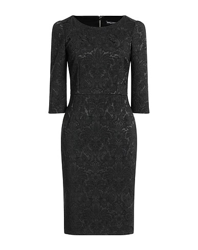DOLCE&GABBANA Midi-Kleid Schwarz 86% Polyester, 12% Polyamid, 2% Elastan