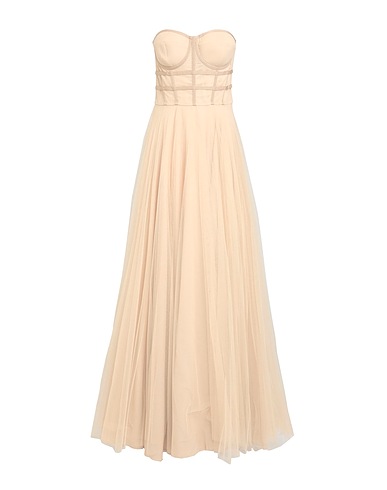 19:13 DRESSCODE Vestito lungo Beige 100% Poliammide